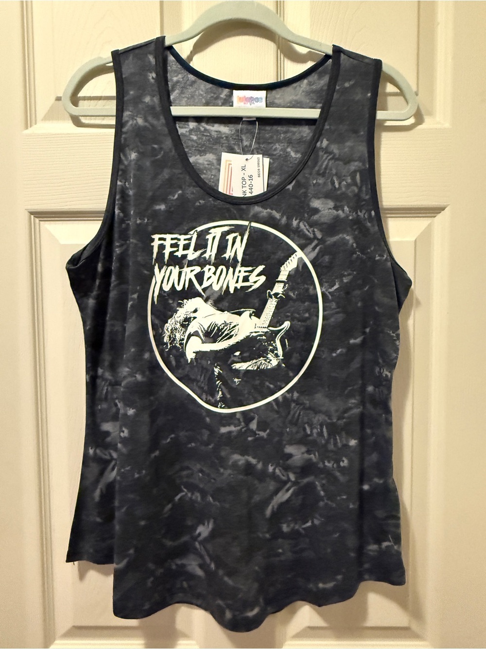 LuLaRoe Tie-Dye Graphic Tank "Feel It In Your Bones" XL BNWT